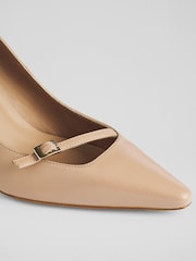 LK Bennett Natural Larna Trench Fine Strap Buckle Court Shoes - Image 4 of 4