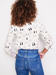 Boden Cream Petite Florrie Short Sleeve 100% Cotton Shirt - Image 2 of 5