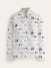 Boden Cream Petite Florrie Short Sleeve 100% Cotton Shirt - Image 5 of 5