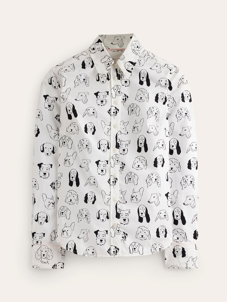 Boden Cream Petite Florrie Short Sleeve 100% Cotton Shirt - Image 5 of 5