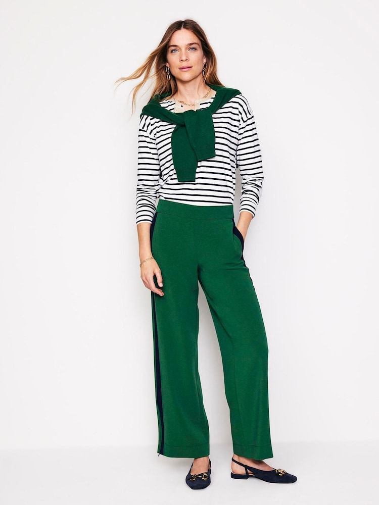Boden Green Side Stripe Pull-on Trousers - Image 4 of 5