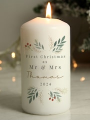 Personalised Christmas Pillar Candle by PMC - Image 1 of 3