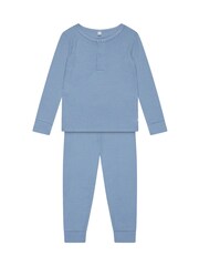 MORI Blue Cotton and Bamboo Super Soft Waffle Pyjama Set - Image 4 of 5