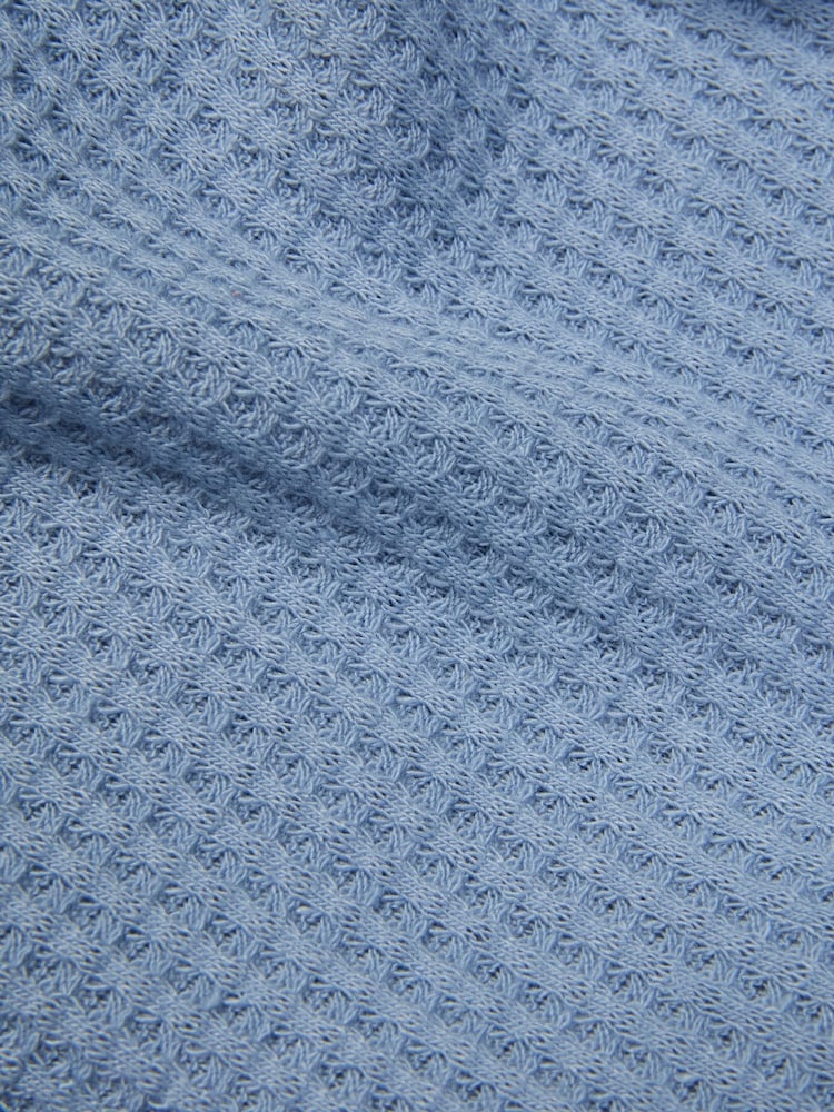 MORI Blue Cotton and Bamboo Super Soft Waffle Pyjama Set - Image 5 of 5