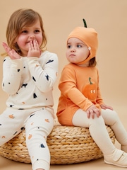 MORI Orange Halloween Pumpkin Cotton and Bamboo Bodysuit - Image 2 of 4