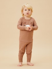 MORI Organic Cotton & Bamboo Bear Face Pyjama Set - Image 3 of 5