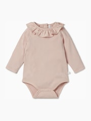 MORI Pink Organic Cotton and Bamboo Long Sleeve Bodysuit - Image 4 of 4