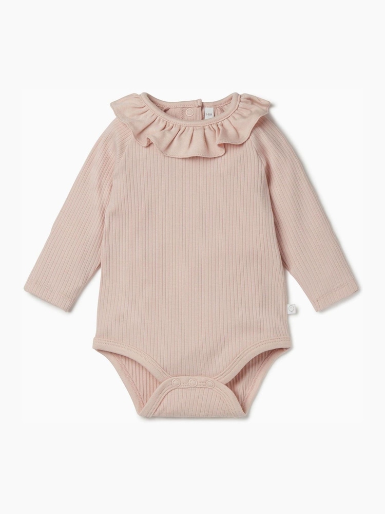MORI Pink Organic Cotton and Bamboo Long Sleeve Bodysuit - Image 4 of 4