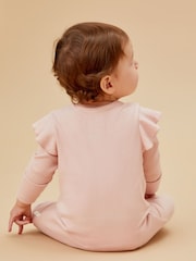 MORI Blush Pink  Cotton & Bamboo Long Sleeve Sleepsuit - Image 2 of 6