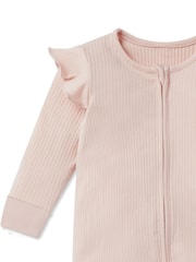 MORI Blush Pink  Cotton & Bamboo Long Sleeve Sleepsuit - Image 5 of 6