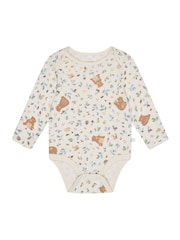 MORI Cream Organic Cotton and Bamboo Long Sleeve Bodysuit - Image 1 of 3