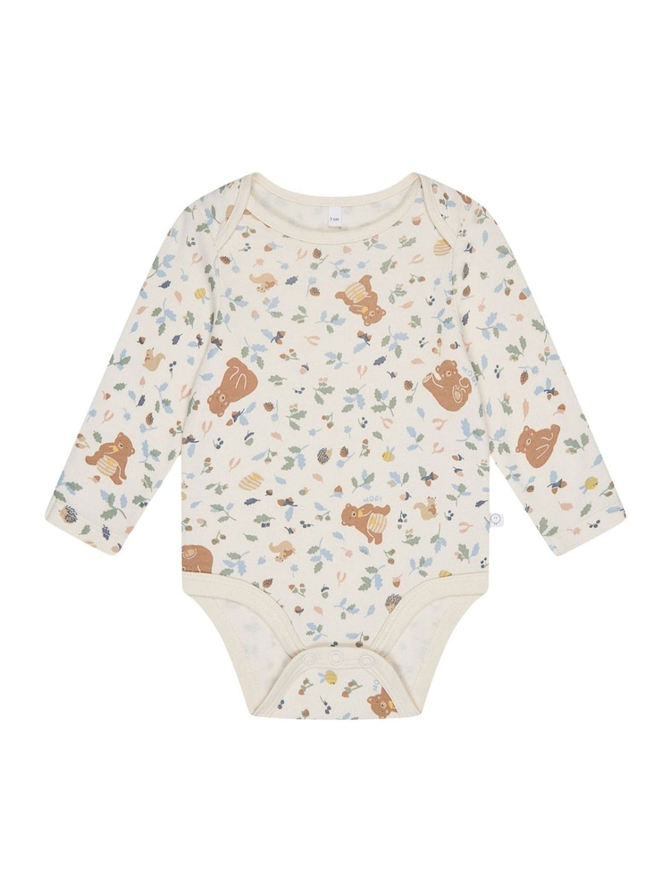 MORI Cream Organic Cotton and Bamboo Long Sleeve Bodysuit - Image 1 of 3