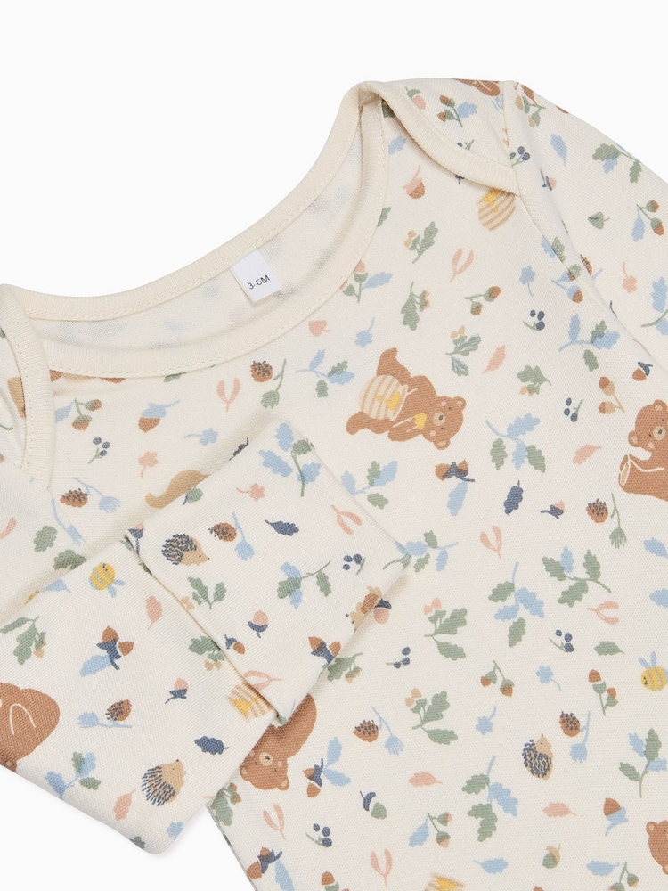 MORI Cream Organic Cotton and Bamboo Long Sleeve Bodysuit - Image 2 of 3