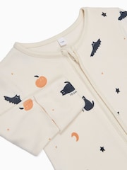 MORI Cream Halloween Organic Cotton and Bamboo Zip-Up Sleepsuit - Image 5 of 6