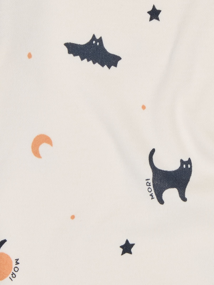 MORI Cream Halloween Organic Cotton and Bamboo Zip-Up Sleepsuit - Image 6 of 6