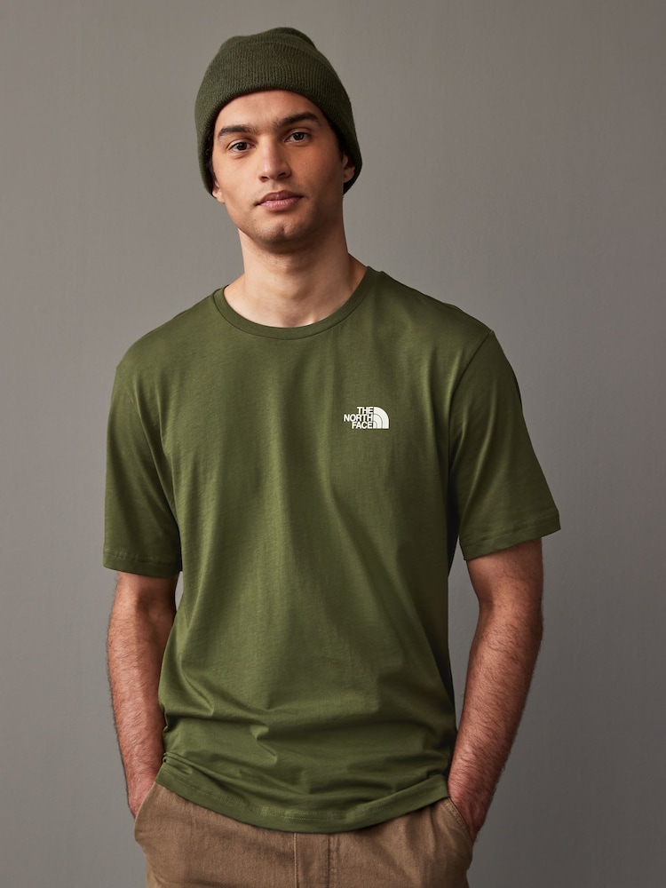 Зеленый хаки - The North Face Moutain Sketch Back Print Relaxed 100% Cotton T-Shirt - Изображение 2 из 5