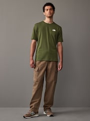 Зеленый хаки - The North Face Moutain Sketch Back Print Relaxed 100% Cotton T-Shirt - Изображение 3 из 5