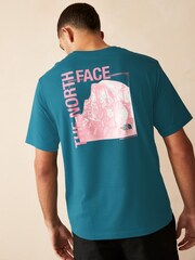 The North Face Blue Mens Back Print Relaxed 100% Cotton T-Shirt - Image 1 of 4