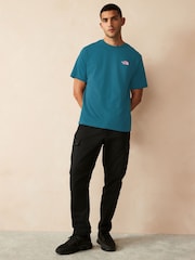 The North Face Blue Mens Back Print Relaxed 100% Cotton T-Shirt - Image 2 of 4