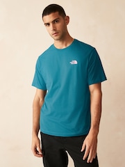 The North Face Blue Mens Back Print Relaxed 100% Cotton T-Shirt - Image 3 of 4