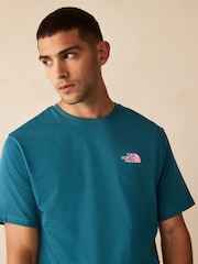 The North Face Blue Mens Back Print Relaxed 100% Cotton T-Shirt - Image 4 of 4