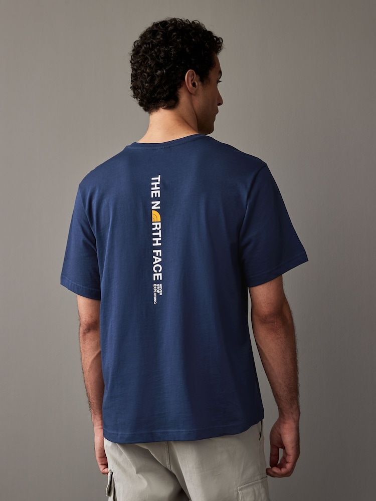 The North Face Navy Vertical Print 100% Cotton T-Shirt - Image 1 of 8