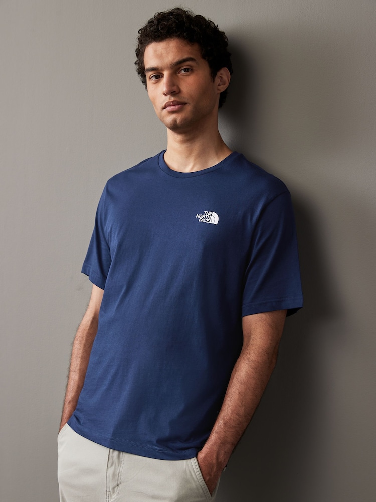 The North Face Navy Vertical Print 100% Cotton T-Shirt - Image 2 of 8