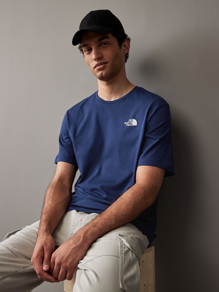 The North Face Navy Vertical Print 100% Cotton T-Shirt - Image 4 of 8