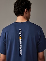 The North Face Navy Vertical Print 100% Cotton T-Shirt - Image 5 of 8