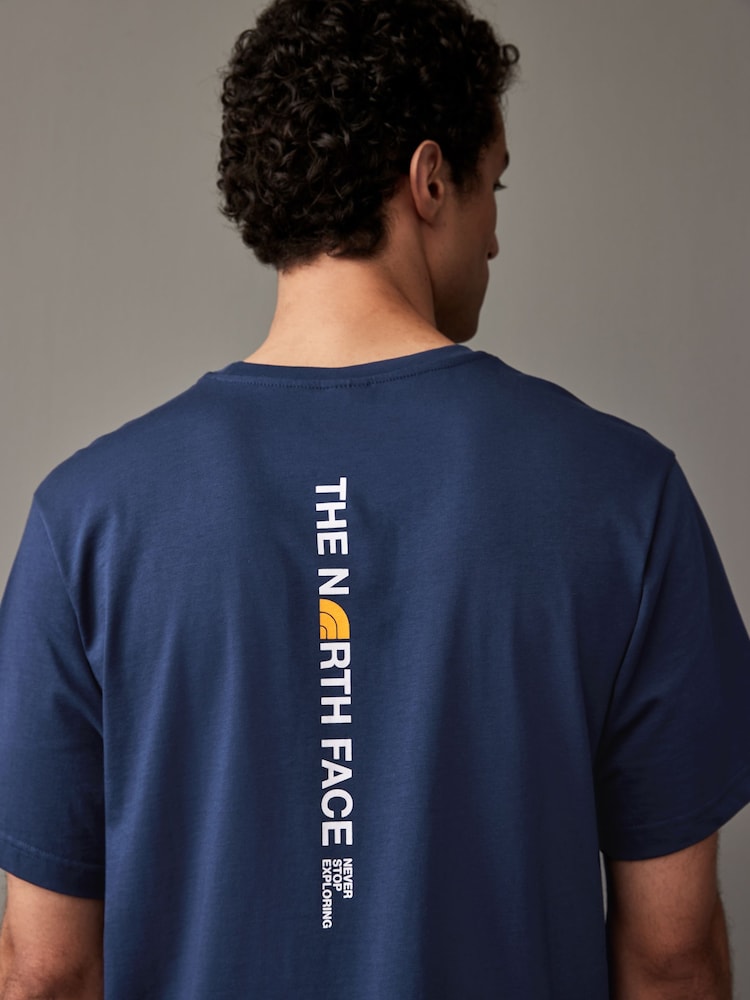 The North Face Navy Vertical Print 100% Cotton T-Shirt - Image 5 of 8