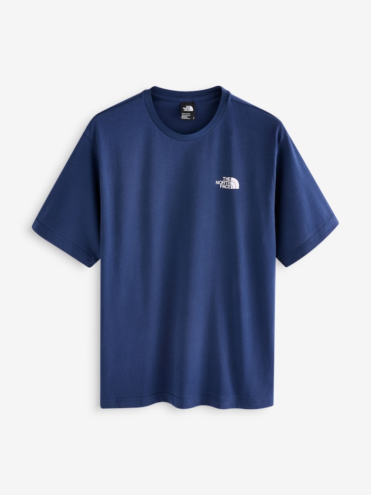 The North Face Navy Vertical Print 100% Cotton T-Shirt - Image 7 of 8