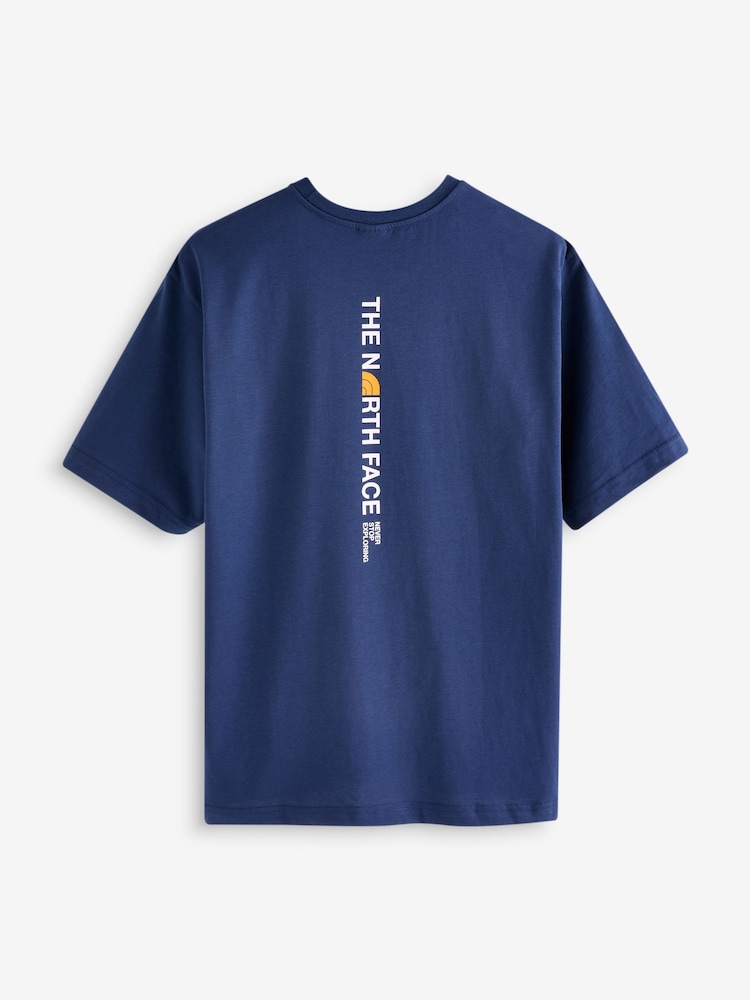 The North Face Navy Vertical Print 100% Cotton T-Shirt - Image 8 of 8