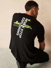 The North Face Black Digital Mountain Back Print 100% Cotton T-Shirt - Image 1 of 4