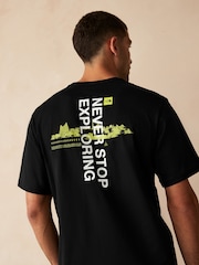 The North Face Black Digital Mountain Back Print 100% Cotton T-Shirt - Image 4 of 4
