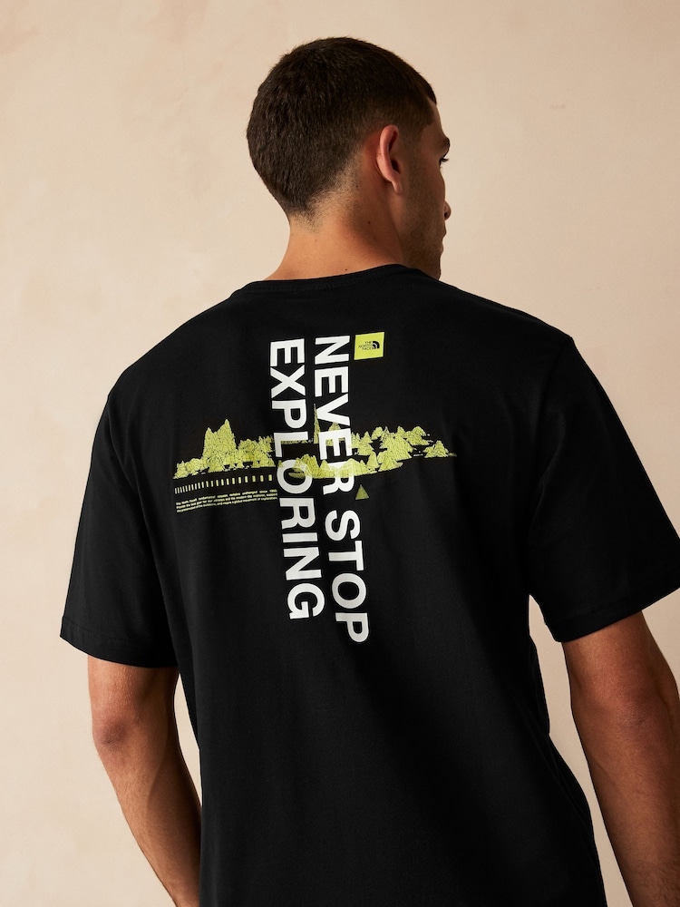 The North Face Black Digital Mountain Back Print 100% Cotton T-Shirt - Image 4 of 4