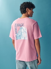 The North Face Pink Mens Back Print Relaxed 100% Cotton T-Shirt - Image 1 of 7