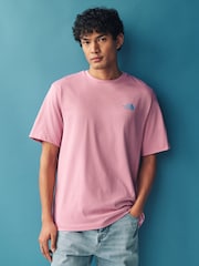 The North Face Pink Mens Back Print Relaxed 100% Cotton T-Shirt - Image 2 of 7