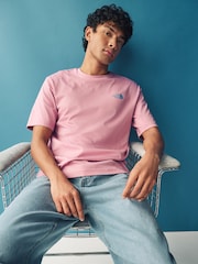 The North Face Pink Mens Back Print Relaxed 100% Cotton T-Shirt - Image 4 of 7