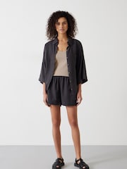 Hush Black Lana Linen Blend Beach Shorts - Image 1 of 5