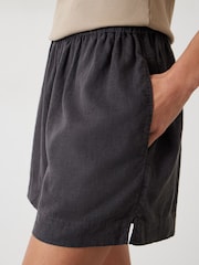 Hush Black Lana Linen Blend Beach Shorts - Image 4 of 5