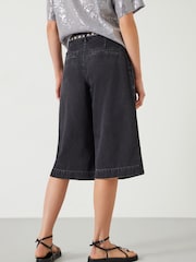 Hush Black Lya Cropped Denim Bermuda 100% Cotton Shorts - Image 3 of 5