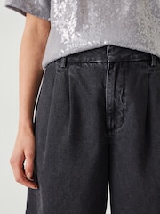 Hush Black Lya Cropped Denim Bermuda 100% Cotton Shorts - Image 4 of 5