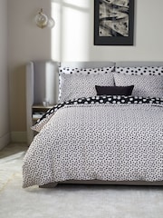 2 Pack Black/White Polka Dot Reversible Duvet Cover and Pillowcase Set - Image 3 of 9