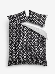 2 Pack Black/White Polka Dot Reversible Duvet Cover and Pillowcase Set - Image 8 of 9