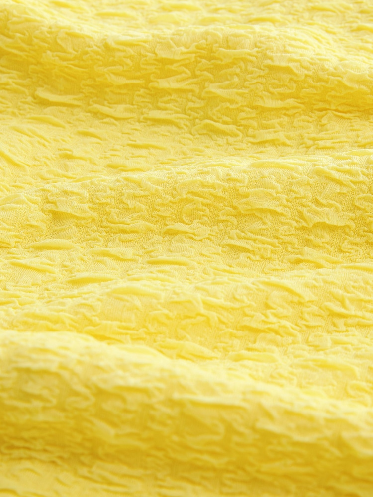 Yellow Short Sleeves Jersey Textured Dress - Image 2 of 2