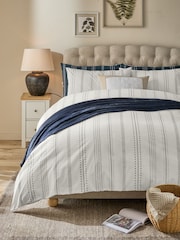 2 Pack Navy/White Stripe Reversible Duvet Cover and Pillowcase Set - Image 2 of 9