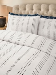 2 Pack Navy/White Stripe Reversible Duvet Cover and Pillowcase Set - Image 5 of 9