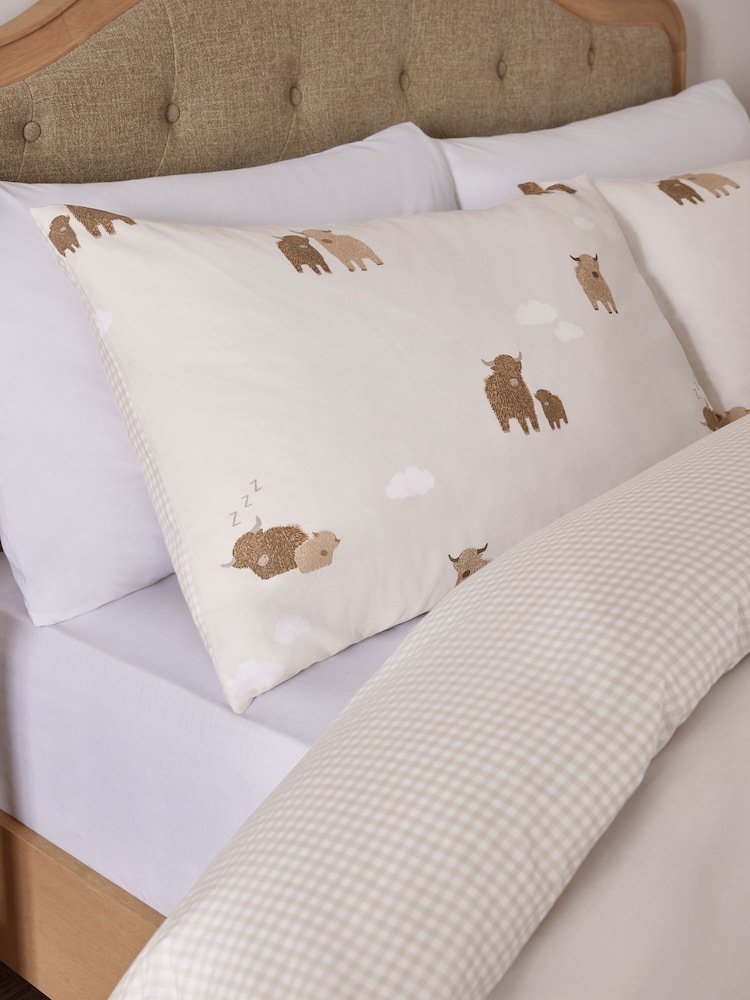 2 Pack Natural Hamish the Highland Cow Reversible Duvet Covers and Pillowcases Set - Image 4 of 7