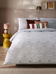2 Pack White/Grey Stripe Reversible Duvet Cover and Pillowcase Set - Image 3 of 7