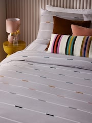 2 Pack White/Grey Stripe Reversible Duvet Cover and Pillowcase Set - Image 5 of 7